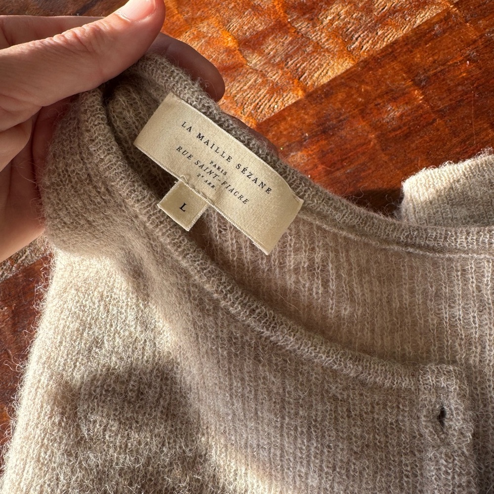 Sezane Tan Women's Cardigan Sweater - Picture 2 of 3